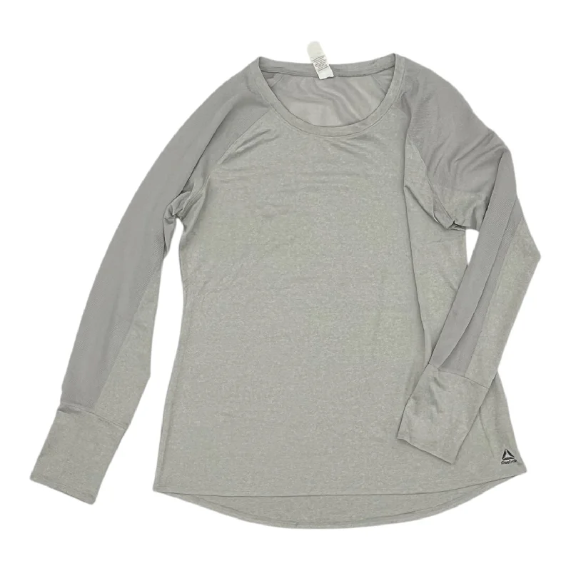 Athletic Top Ls Crewneck By Reebok In Grey, Size:Xl Stylish Men's Neon