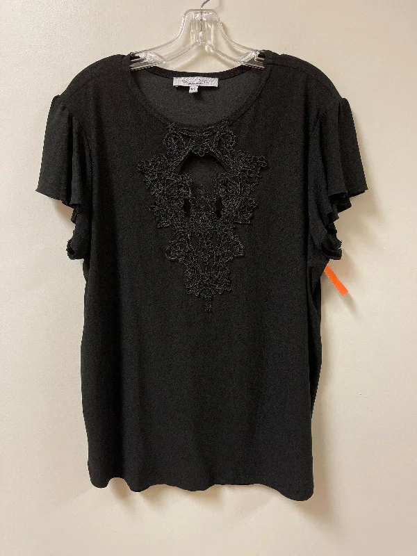 Top Short Sleeve By Sweet Rain In Black, Size: 1x Traditional Men's Country