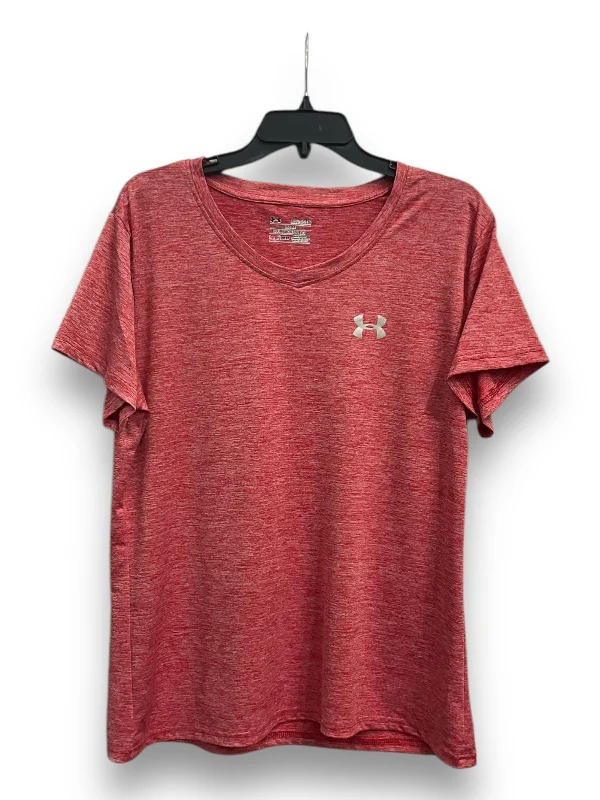 Athletic Top Short Sleeve By Under Armour In Red, Size: Xxl Sleek Men's Metallic