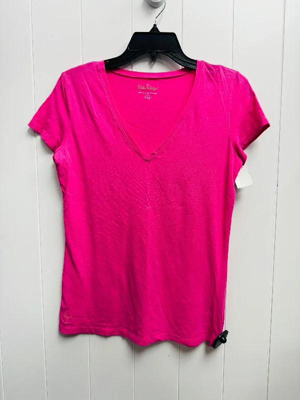 Top Short Sleeve Designer By Lilly Pulitzer In Pink, Size: S Unique Men's Patch