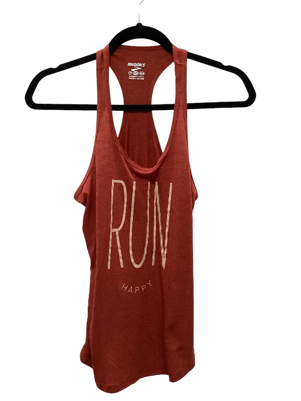 Red Athletic Tank Top Brooks, Size Xs Artistic Men's Hand