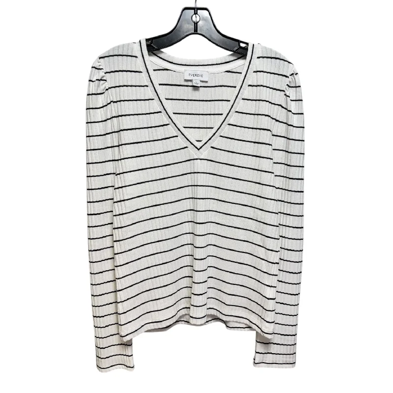 Top Long Sleeve By Evereve In Striped Pattern, Size: L Cool Men's Distressed