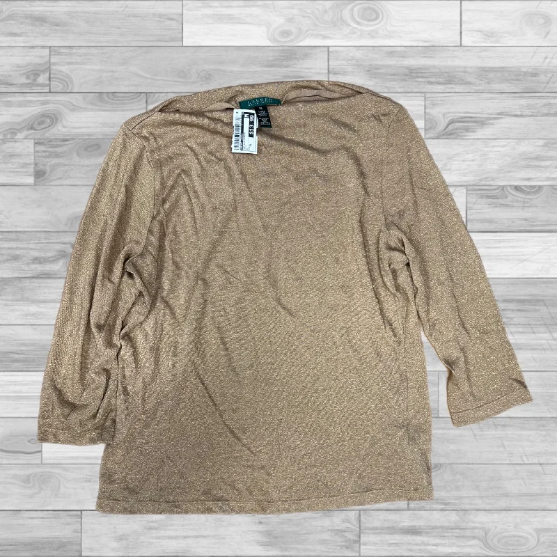 Top 3/4 Sleeve By Ralph Lauren In Gold, Size: Xl Elegant Men's Formal 