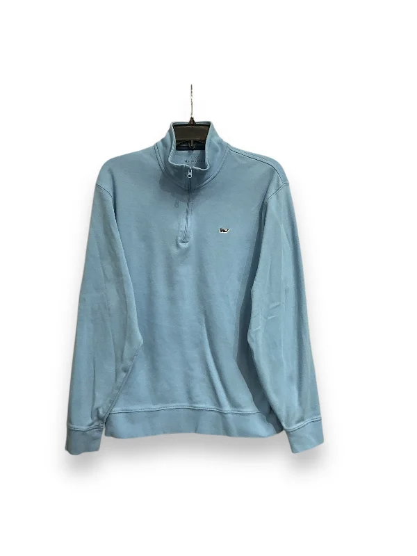 Athletic Top Long Sleeve Collar By Vineyard Vines In Blue, Size: L Unique Men's Upcycled