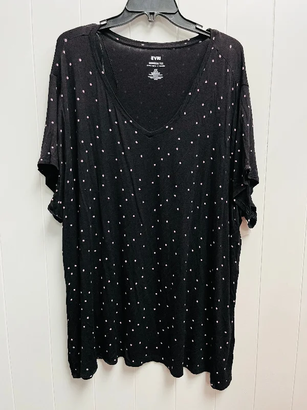 Top Short Sleeve Basic By Evri In Black & Pink, Size: 4x Refined Men's European