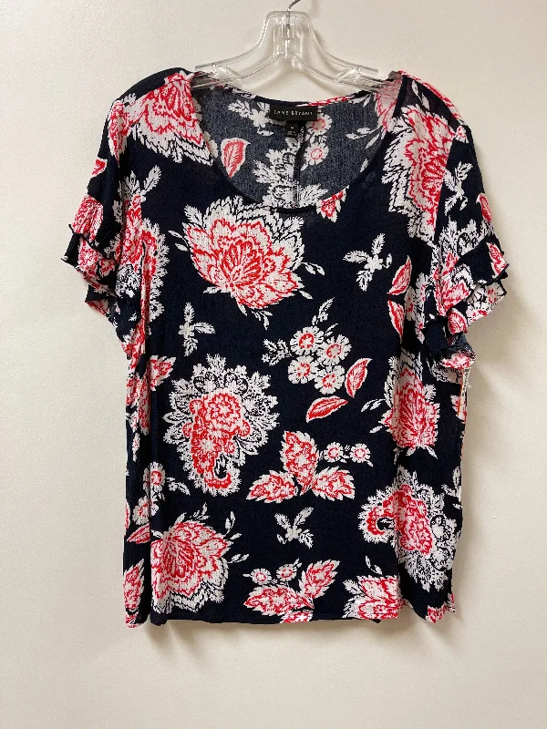 Top Short Sleeve By Lane Bryant In Blue Red & White, Size: Xl Relaxed Men's Australian 