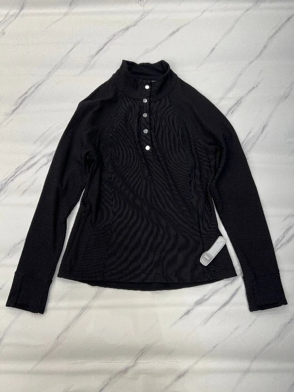 Athletic Top Long Sleeve Collar By Athleta In Black, Size: L Refined Men's European