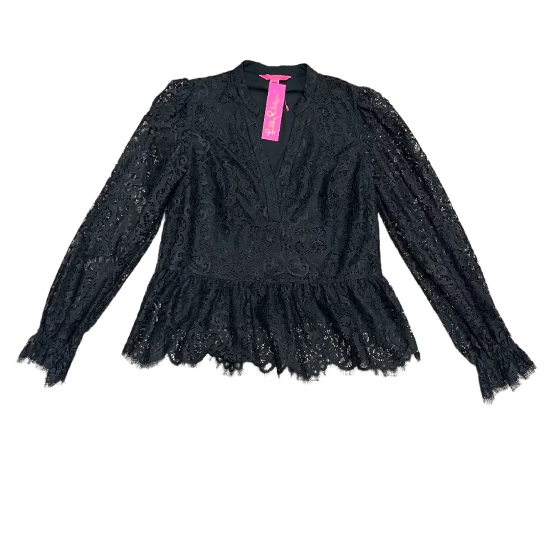 Top Long Sleeve Designer By Lilly Pulitzer In Black, Size: S Cool Men's Distressed