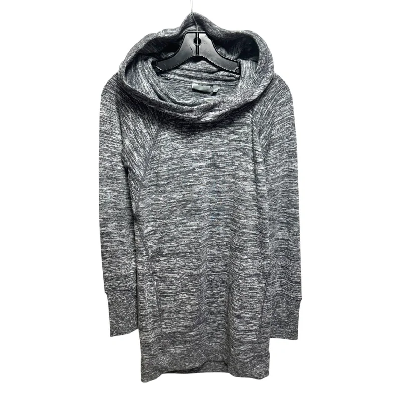 Hooded Athletic Top Long Sleeve Collar By Athleta In Grey, Size: Xs Beach