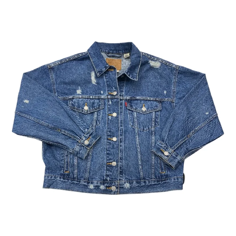 Jacket Denim By Levis In Blue Denim, Size:M Hip Men's Retro