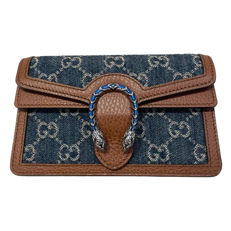 GUCCI/Cross Body Bag/XS/Monogram/Leather/BRW/Supermini Dionysus GG Denim Dapper Men's Bow