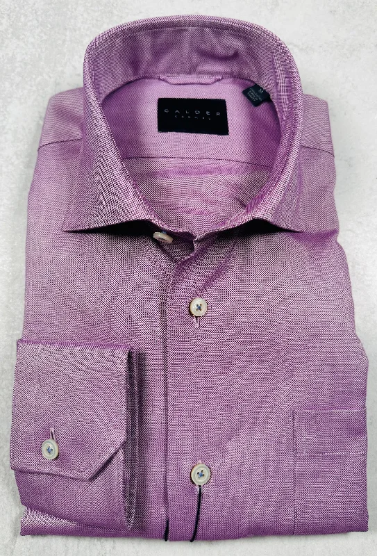Calder Carmel Ultimate Brushed Oxford Solid Sport Shirt in Plum Practical Men's Multi