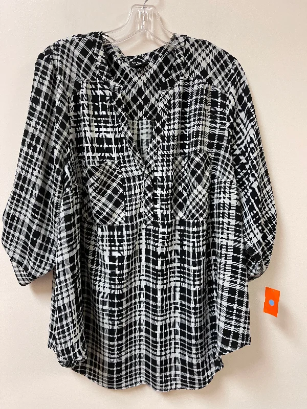 Top Long Sleeve By Torrid In Black & White, Size: 2x Confident Men's High