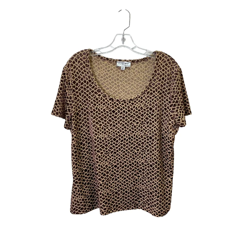 Top Ss Luxury Designer By St. John In Brown, Size:L Tough Men's Tactical