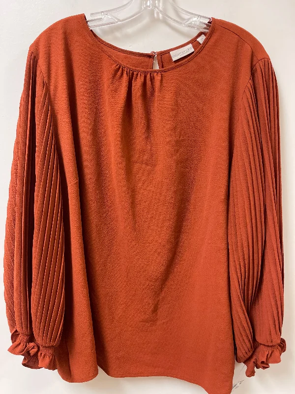 Top Long Sleeve By Eva Mendes In Orange, Size: 2x Practical Men's Quick