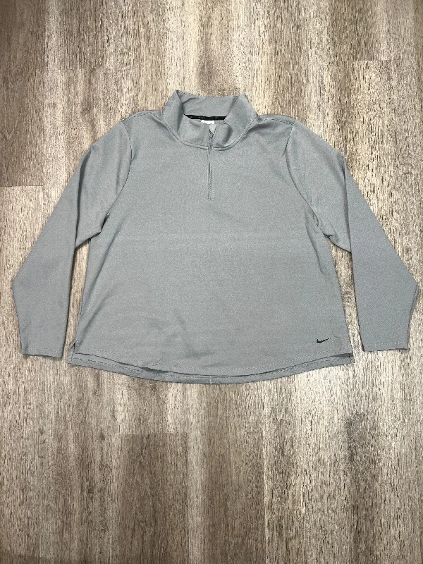 Athletic Top Long Sleeve Collar By Nike Apparel In Grey, Size: 1x Tough Men's Tactical