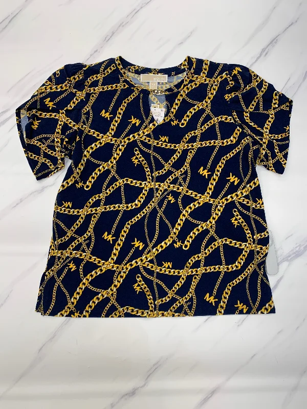 Top Short Sleeve Designer By Michael By Michael Kors In Blue, Size: Petite   S Hip Men's Urban