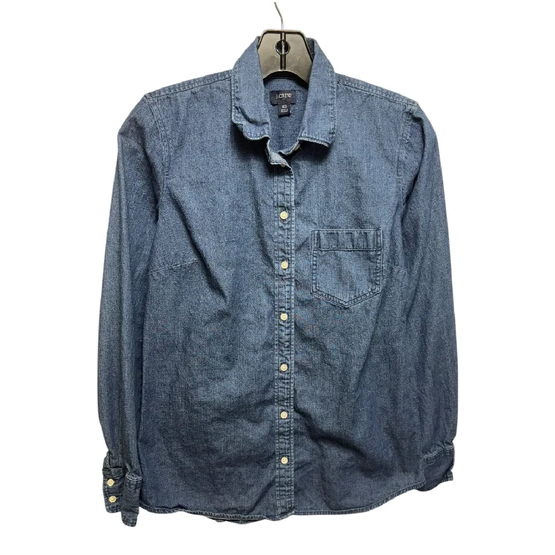 Top Long Sleeve By J. Crew In Blue, Size: Xs Sleek Men's Contemporary 