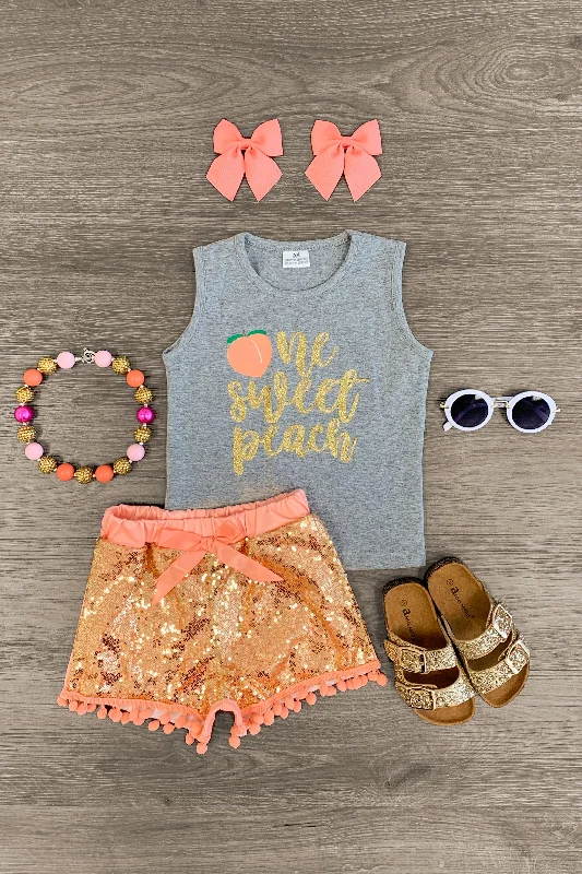 "One Sweet Peach" Sequin Short Set Unique Men's Patch