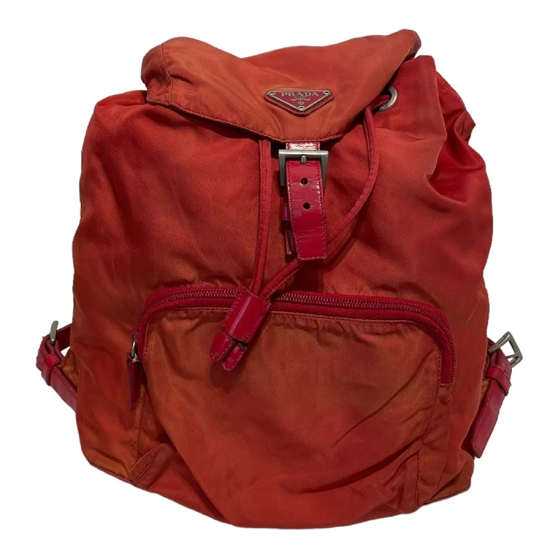 PRADA/Backpack/OS/Nylon/RED/TESSUTO BOOKBAG Cool Men's Distressed