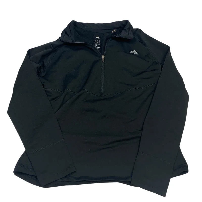 Athletic Top Long Sleeve Collar By Adidas In Black, Size: Xl Luxurious Men's High