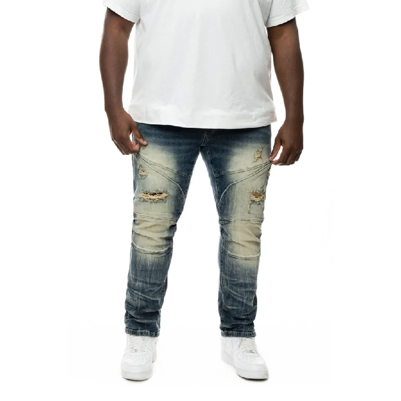 Big And Tall - Everyday Biker Jeans - Perth Blue Refined Men's European