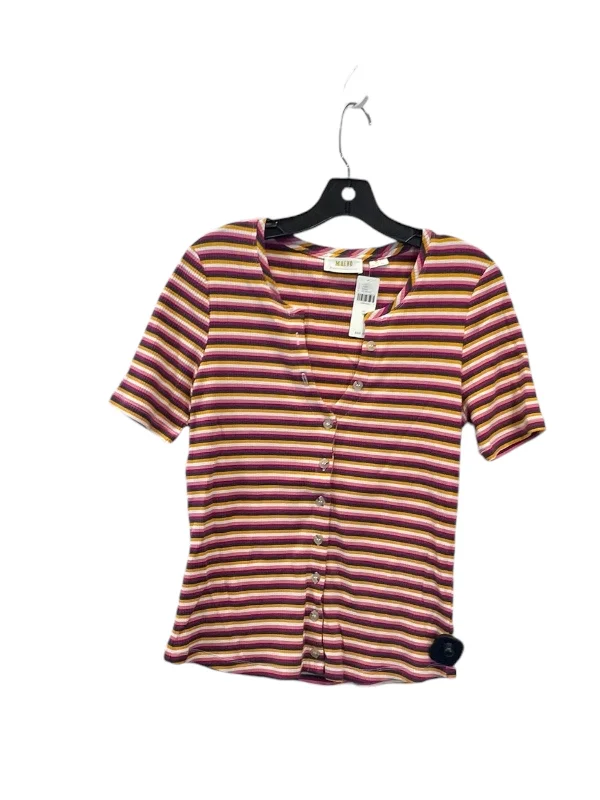Top Short Sleeve Designer By Maeve In Striped Pattern, Size: M Traditional Men's Wool
