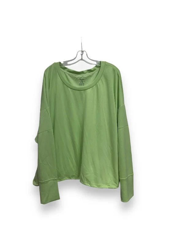 Athletic Top Long Sleeve Collar By Nine West In Green, Size: 3x Artistic Men's Avant