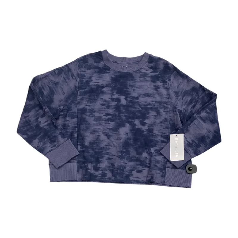 Athletic Top Long Sleeve Crewneck By Athleta In Blue, Size: 1x Elegant Men's Formal 