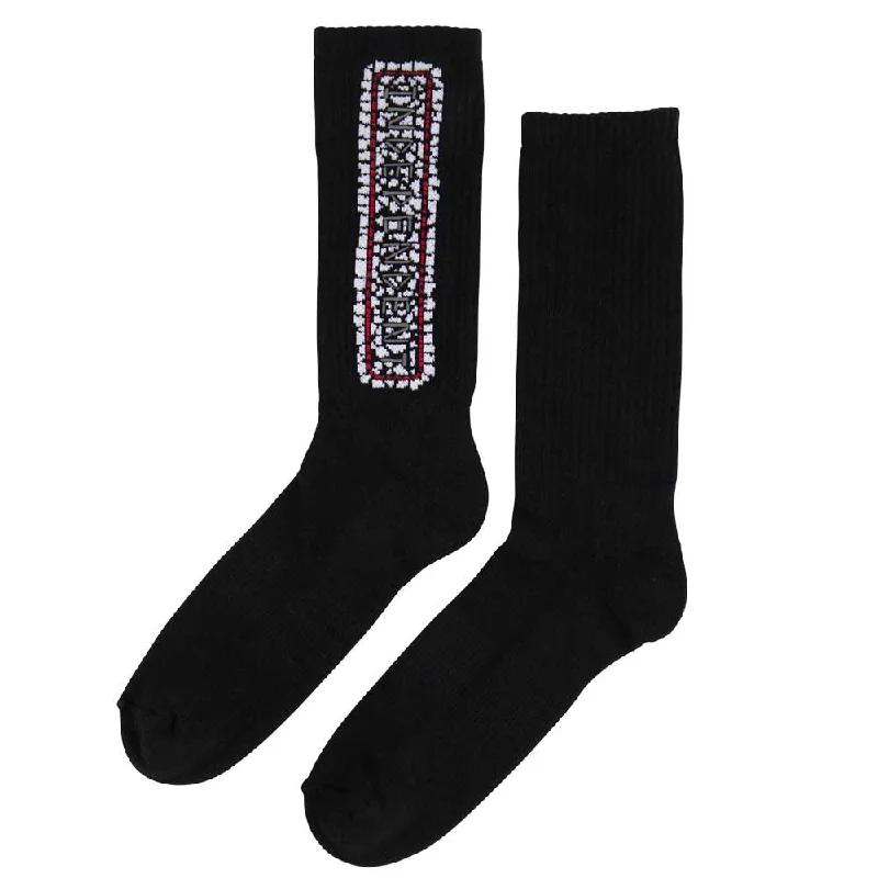 Independent Tile Bar Crew Socks - Black Cozy Men's Sherpa