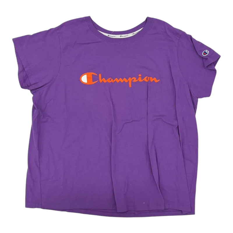 Athletic Top Ss By Champion In Purple, Size:3X Confident Men's Power