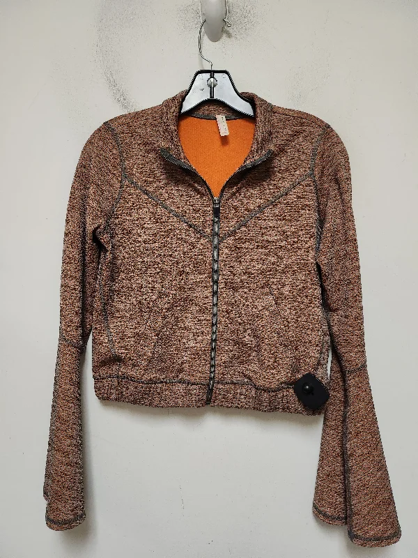 Athletic Jacket By Free People In Grey & Orange, Size: Xs Trendy Men's Scandinavian