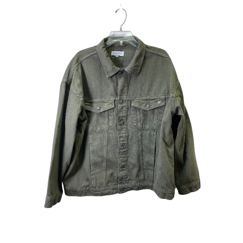 Jacket Denim By Carly Jean In Green, Size:Xl Cozy Men's Sherpa