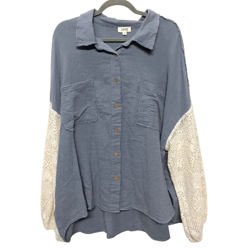 Jacket Shirt By Oddi In Grey & White, Size:1X Relaxed Men's Australian 