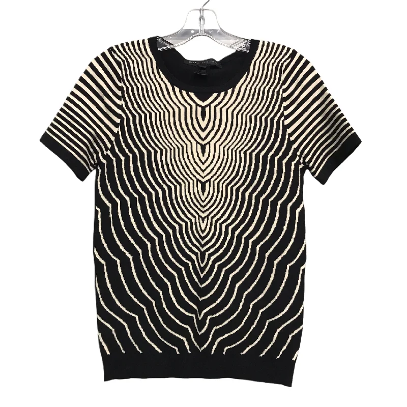 Top Short Sleeve Designer By Marc By Marc Jacobs In Black & Cream, Size: M Casual Men's Loose