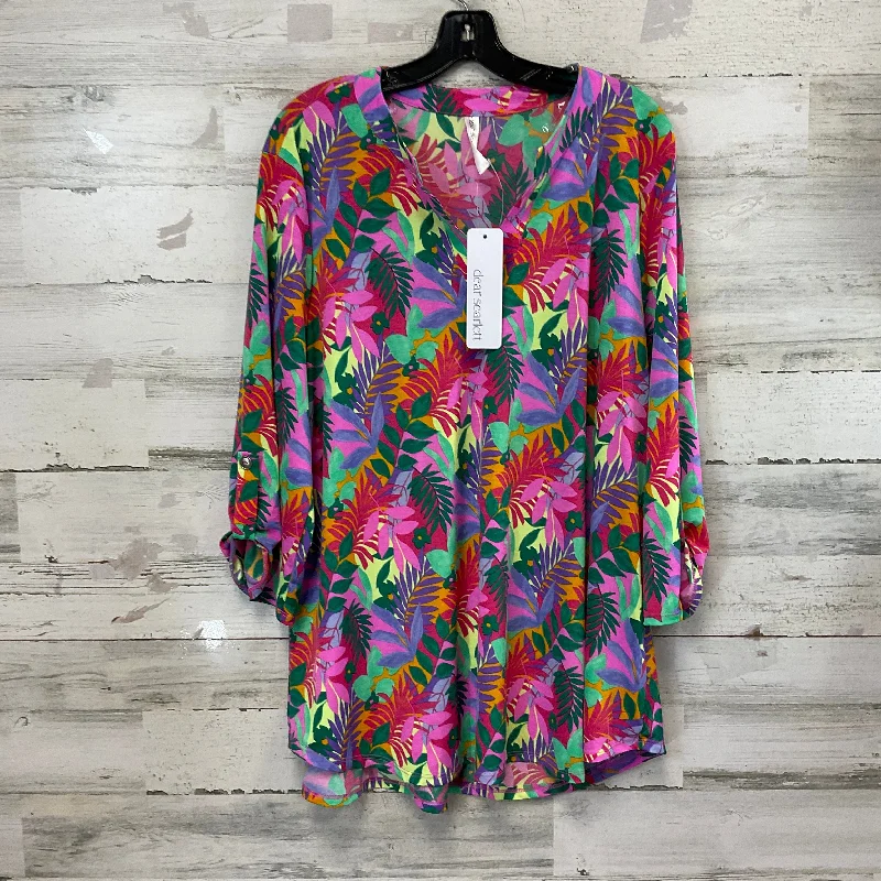 Top 3/4 Sleeve By DEAR SCARLETT In Green, Size: 2x Lumberjack