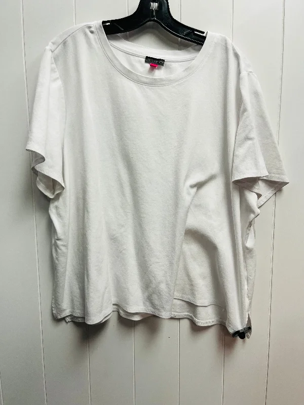 Top Short Sleeve By Vince Camuto In White, Size: 3x Sophisticated Men's French