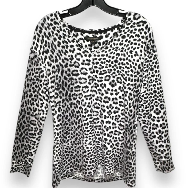 Top Long Sleeve By Donna Karan In Leopard Print, Size: S Trendy Men's Bucket