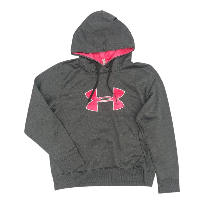 Athletic Top Ls Hoodie By Under Armour In Grey, Size:Xl Monochromatic Office Style