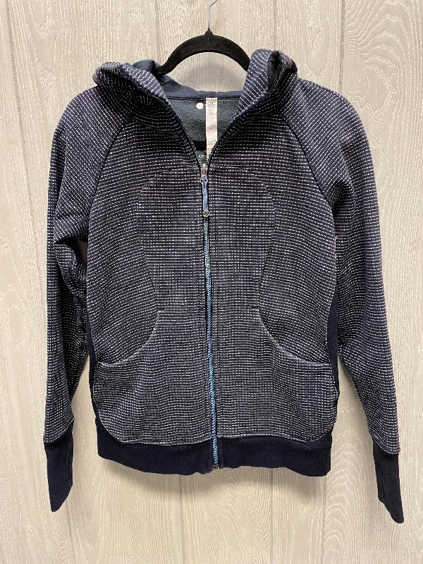Athletic Jacket By Lululemon In Blue & White, Size: 8 Traditional Men's Wool