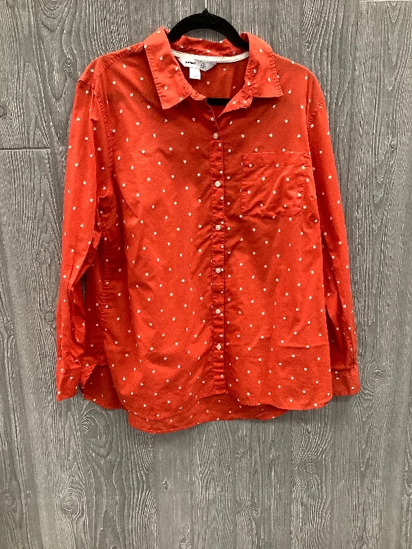 Top Long Sleeve By Old Navy In Orange, Size: Xl Organic