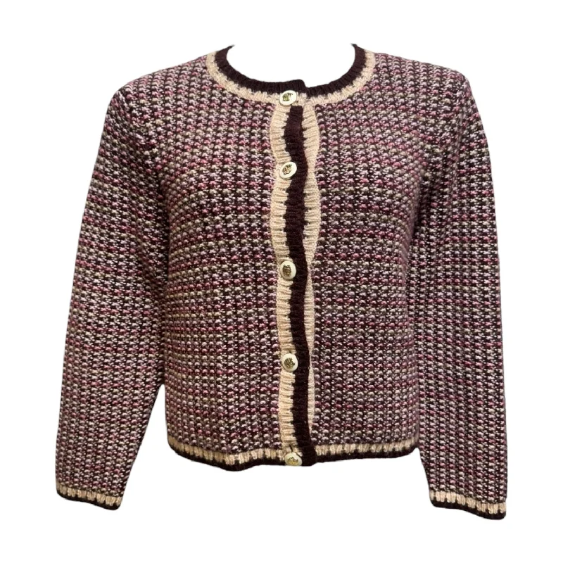 Sweater Cardigan By Talbots In Maroon, Size: Xl Sleek Men's Metallic