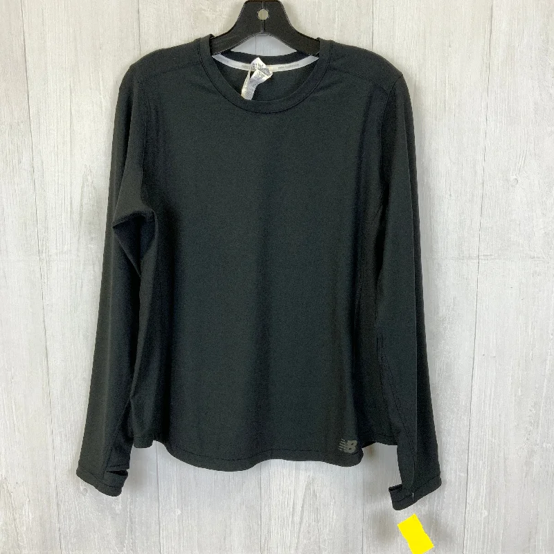 Athletic Top Long Sleeve Crewneck By New Balance In Black, Size: L Youthful Men's Pop