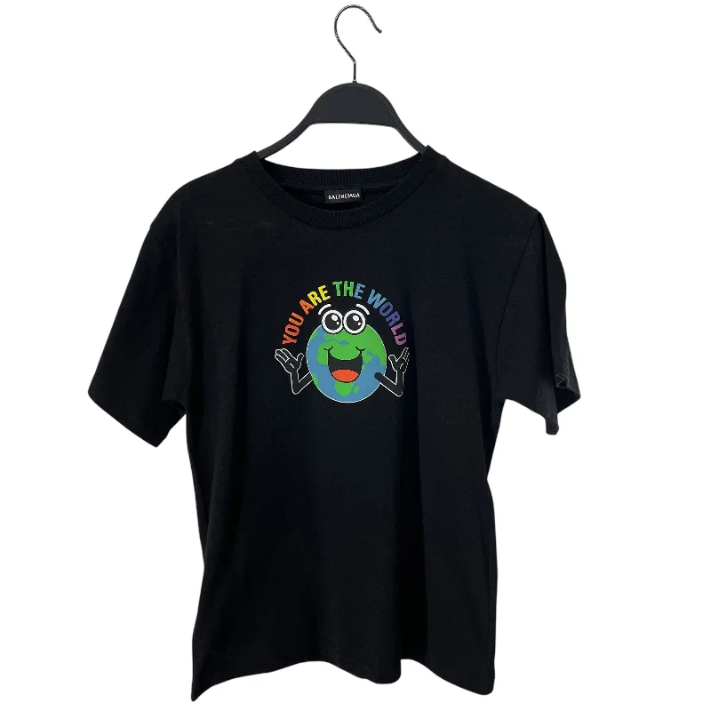 BALENCIAGA/T-Shirt/8/Cotton/BLK/YOU ARE THE WORLD Artistic Men's Avant