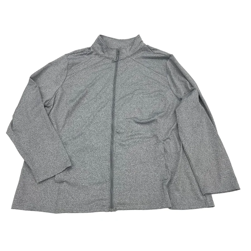 GREY ATHLETIC JACKET by CLOTHES MENTOR Size:2X Laid