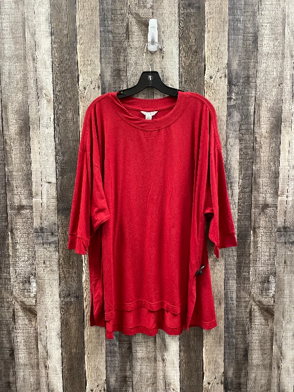 Athletic Top Long Sleeve Crewneck By Athleta In Red, Size: 1x Dapper Men's 1920S