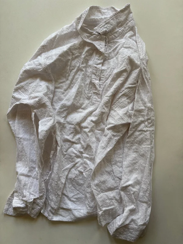 Top Long Sleeve By Rafaella In White, Size: Xl Unique Men's Upcycled