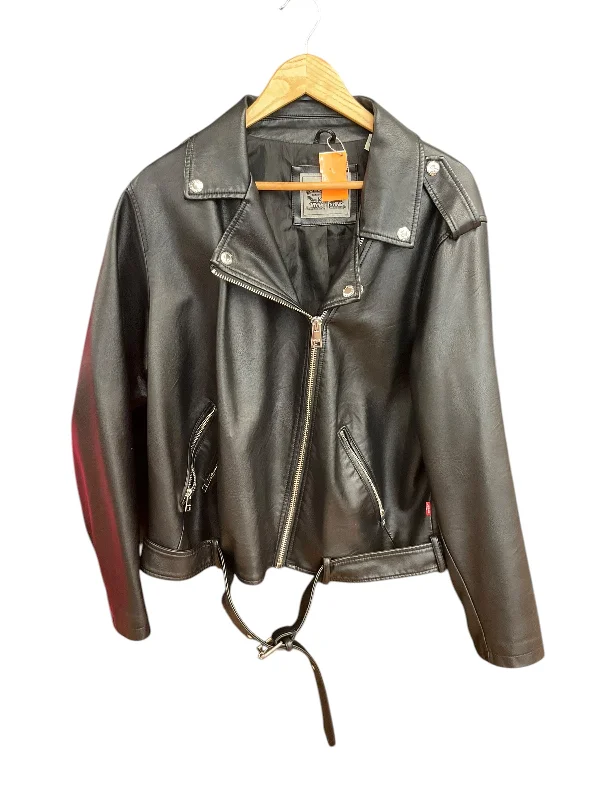 Jacket Moto Leather By Levis In Black, Size: 2x Tough Men's Tactical