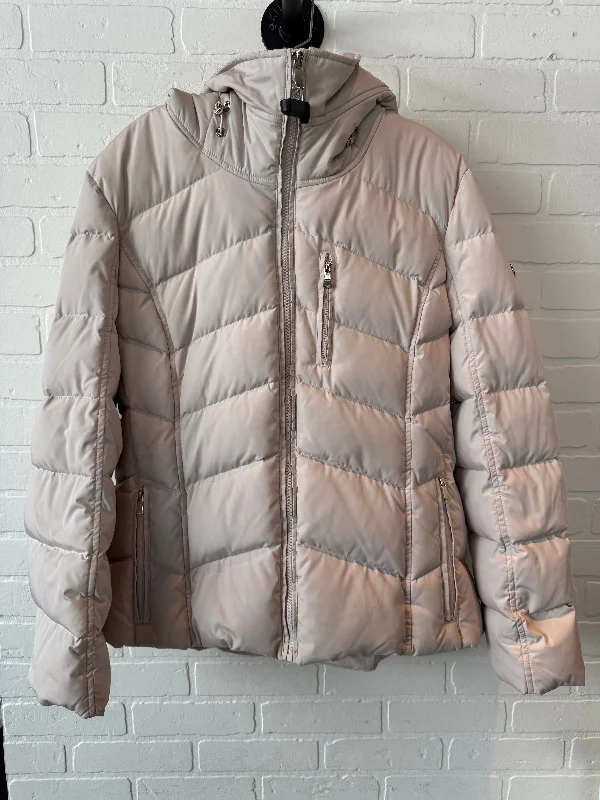 Coat Puffer & Quilted By Calvin Klein In Cream, Size: Xl Casual Men's Loose