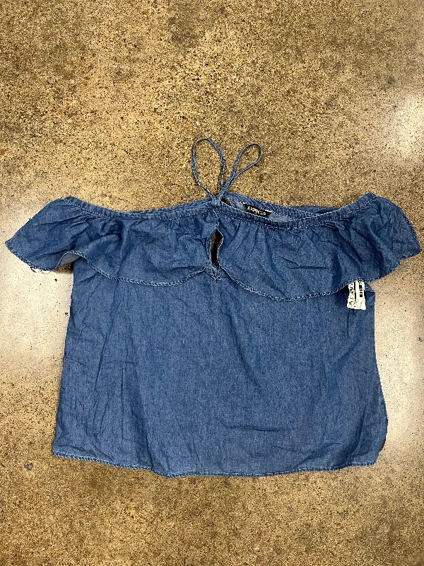 Top Ss By Express In Blue Denim, Size:Xl Hip Men's Urban